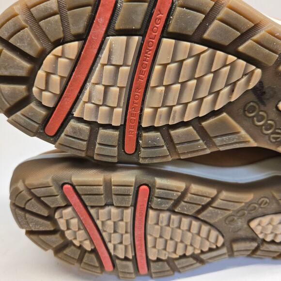 Ecco Hydromax Mid-Calf Tan Leather Water Resistant Toggle Lace-up Boots US 8-8.5 - Picture 9 of 10